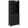 vidaXL Hoge kast Zwart Eiken 69,5 x 34 x 180 cm Bewerkt hout