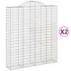 vidaXL Schanskorven 2 st gewelfd 200x50x220/240 cm ijzer