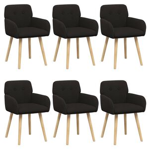 vidaXL Eettafelstoelen 6 st Boucl&eacute; Zwart 59 x 57 x 85 cm