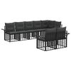 vidaXL Buiten bankenset 8 st Zwart en Donkergrijs poly rattan