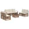 vidaXL Tuinbankenset 8 pcs Beige poly rattan