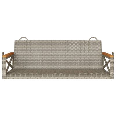 vidaXL Schommelbank 109x62x40 cm poly rattan grijs