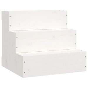 vidaXL Huisdierentrap 40x37,5x35 cm massief grenenhout wit