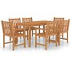 vidaXL 7-delige tuinset 160x80 cm massief teakhout