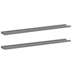 vidaXL Wandschappen 2 st 100x9x3 cm grijs