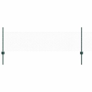 vidaXL zeshoekig gaasgek met palen 100 x 0,5 m PVC-Coated Staal Groen