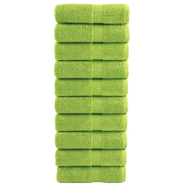 vidaXL Premium washandjes SOLUND 10 stuks appelgroen 30x30 cm 600 g/m&sup2;
