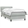 vidaXL Boxspring met matras fluweel lichtgrijs 80x220 cm