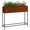 vidaXL Verhoogde Tuin Plantbak Roestig 100 x 26 x 82 cm Cortenstaal