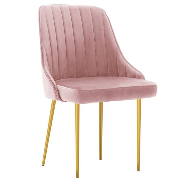 vidaXL Eetkamerstoelen 4 st fluweel roze