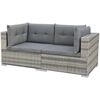 vidaXL 10-delige Loungeset met kussens poly rattan grijs
