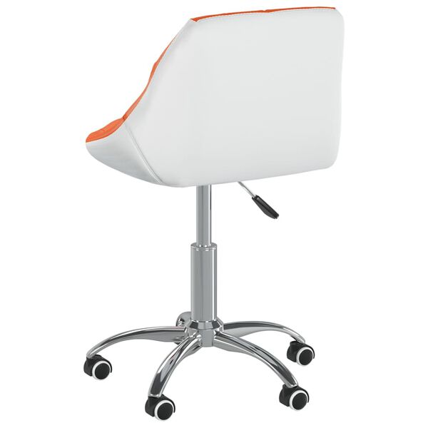 vidaXL Eetkamerstoel draaibaar kunstleer oranje en wit