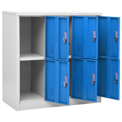 vidaXL Lockerkasten 5 st 90x45x92,5 cm staal lichtgrijs en blauw