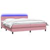 vidaXL Boxspring met matras en LED fluweel roze 200x210 cm