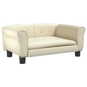 vidaXL Hondenmand 70x45x30 cm kunstleer cr&egrave;mekleurig