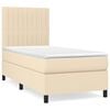vidaXL Boxspring met matras stof cr&egrave;mekleurig 90x190 cm