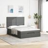 vidaXL Ottoman bed met matras en LED's 140x200cm stof donkergrijs