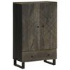 vidaXL Hoge kast 60x33x100 cm massief mangohout zwart