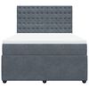vidaXL Boxspring met matras fluweel donkergrijs 160x200 cm