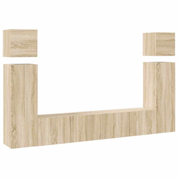 vidaXL 8-delige Tv-meubelset spaanplaat sonoma eikenkleurig