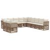 vidaXL Tuinbankenset 11 st Beige poly rattan