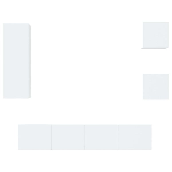 vidaXL 5-delige Tv-meubelset bewerkt hout hoogglans wit