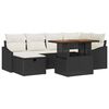 vidaXL Tuinbankenset 7 st Zwart poly rattan