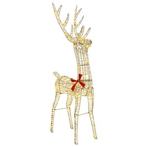 vidaXL 3D Rendier 140 LED's Warmwit 128 cm PET