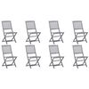 vidaXL Tuinstoelen 8 st inklapbaar massief acaciahout