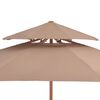 vidaXL Parasol dubbeldekker met houten paal 270 cm taupe
