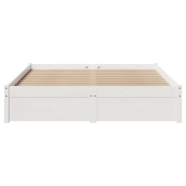 vidaXL Bedframe zonder matras massief grenenhout wit 140x200 cm