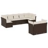 vidaXL 9-delige Loungeset met kussens poly rattan bruin