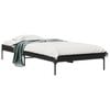 vidaXL Bedframe bewerkt hout en metaal zwart 90x190 cm