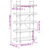 vidaXL Boekenkast 5-laags 100x33x180,5 cm bewerkt hout bruineikenkleur