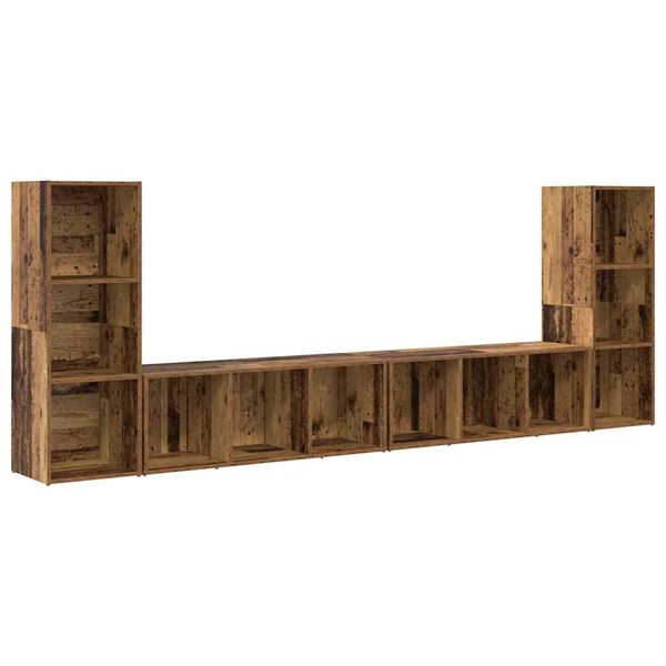vidaXL Tv-meubelset 4 pcs Oud Hout 37 x 35 x 107,5 cm Bewerkt hout