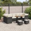 vidaXL Tuin Sofa Set met kussen met opslag 10 pcs Zwart en cr&egrave;me