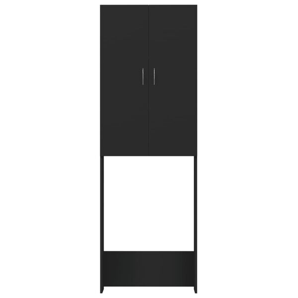 vidaXL Wasmachinekast 64x25,5x190 cm zwart