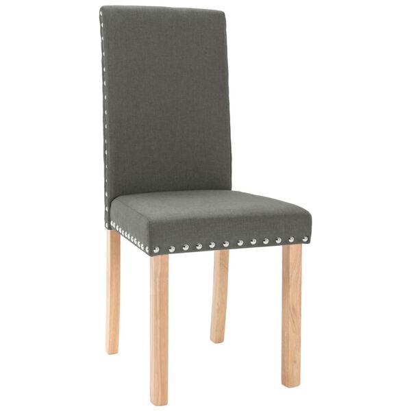 vidaXL Eetkamerstoelen 4 st stof donkergrijs