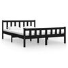 vidaXL Bedframe massief hout zwart 120x190 cm