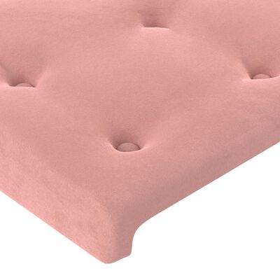 vidaXL Boxspring met matras en LED fluweel roze 100x200 cm