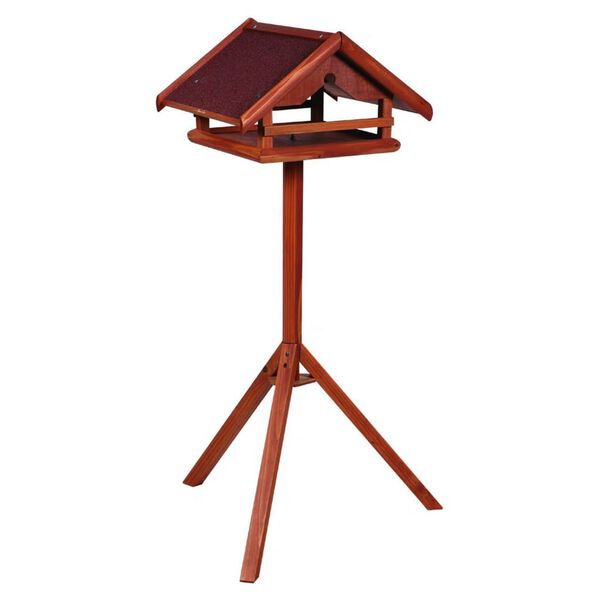 FLAMINGO Vogelvoedertafel op standaard Hafnir 42x40,5x119 cm bruin