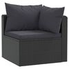 vidaXL 2-delige Loungeset met kussens poly rattan zwart