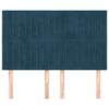 vidaXL Hoofdbord donkerblauw 144x5x118/128 cm fluweel
