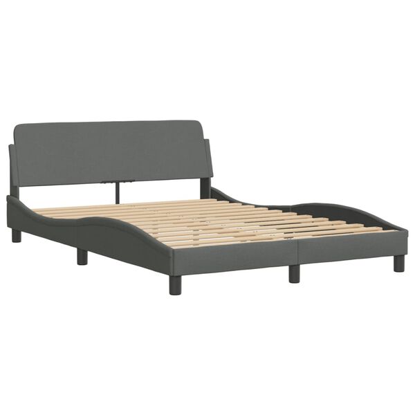 vidaXL Bed met matras "Dover" stof donkergrijs 140x190 cm