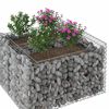 vidaXL Gabion Verhoogd Bed Zilver 100 x 100 x 60 cm