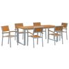 vidaXL Tuin eettafelset 7 st Grijs Massief Acaciahout