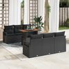 vidaXL Tuin Sofa Set met opslag 7 pcs Zwart Poly riet