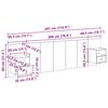vidaXL Hoofdbord Met Kast met lade 3 pcs Oud Hout Bewerkt hout