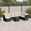 vidaXL 9-delige Loungeset met kussens poly rattan zwart