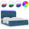 vidaXL Ottoman bed met matrassen en LED's 160x200cm fluweel